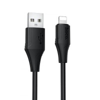 Дата кабель Hoco X124 Bien silicone USB to Lightning 2.4A (1m) Black