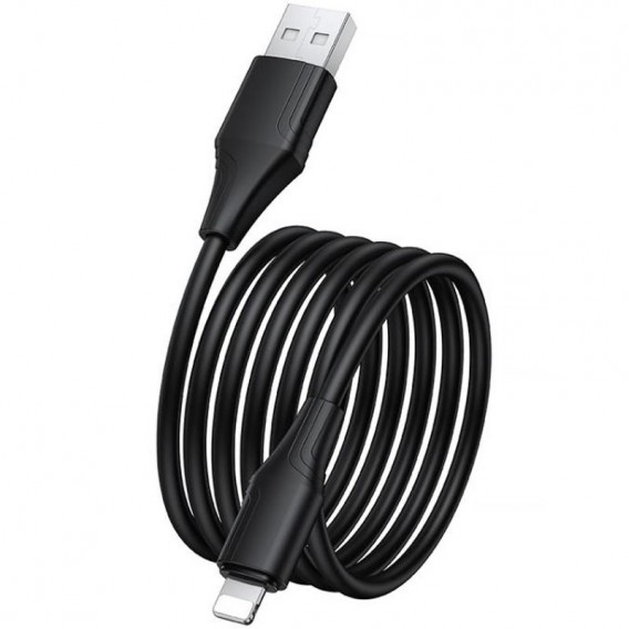 Дата кабель Hoco X124 Bien silicone USB to Lightning 2.4A (1m) Black