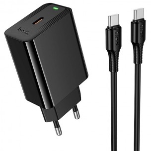 МЗП Hoco CS93A Leader PD20W (1USB-C) + кабель Type-C to Type-C Black МЗП Hoco CS93A Leader PD20W (1USB-C) + кабель Type-C to Type-C Black