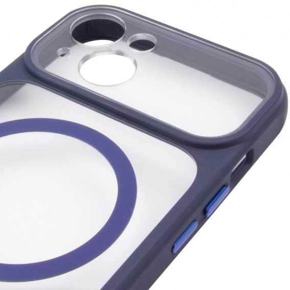 Чохол TPU+PC GETMAN Moon Clear with MagSafe для Apple iPhone 13 (6.1") Blue