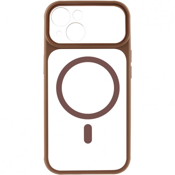 Чохол TPU+PC GETMAN Moon Clear with MagSafe для Apple iPhone 13 (6.1") Brown