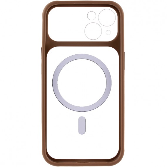 Чохол TPU+PC GETMAN Moon Clear with MagSafe для Apple iPhone 13 (6.1") Brown