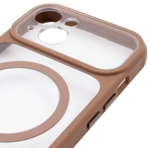 Чохол TPU+PC GETMAN Moon Clear with MagSafe для Apple iPhone 13 (6.1") Brown