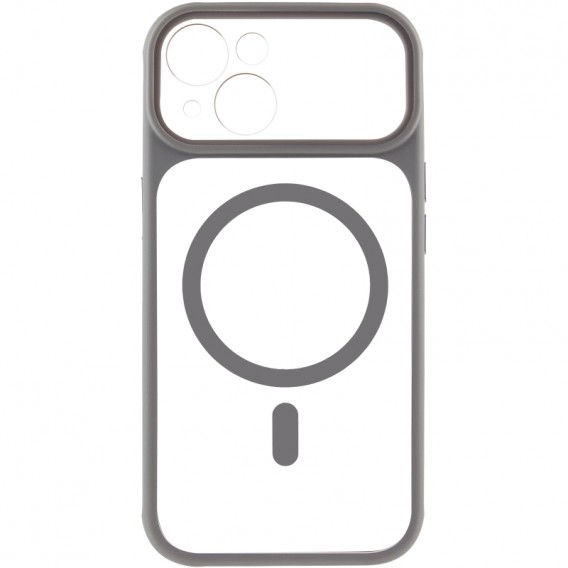 Чохол TPU+PC GETMAN Moon Clear with MagSafe для Apple iPhone 13 (6.1") Grey