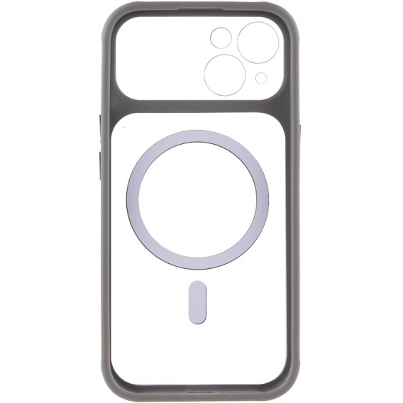 Чохол TPU+PC GETMAN Moon Clear with MagSafe для Apple iPhone 13 (6.1") Grey