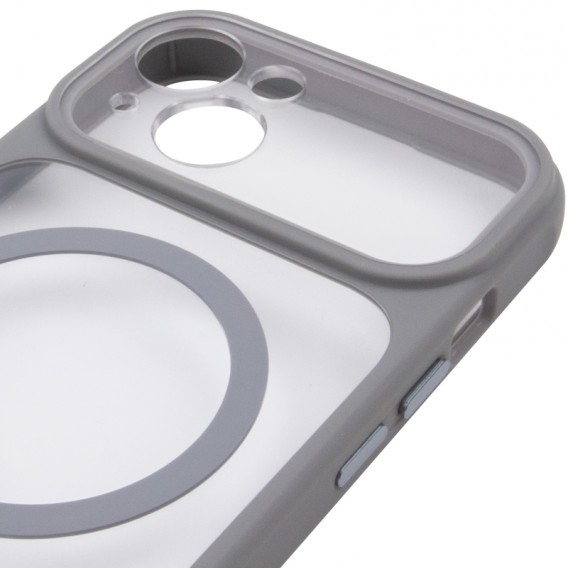 Чохол TPU+PC GETMAN Moon Clear with MagSafe для Apple iPhone 13 (6.1") Grey