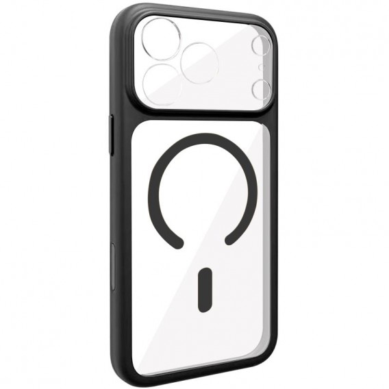 Чохол TPU+PC GETMAN Moon Clear with MagSafe для Apple iPhone 17 Pro (6.3") Black