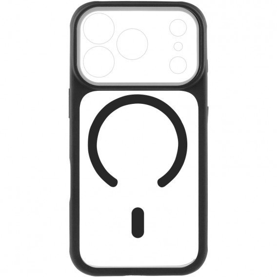Чохол TPU+PC GETMAN Moon Clear with MagSafe для Apple iPhone 17 Pro (6.3") Black