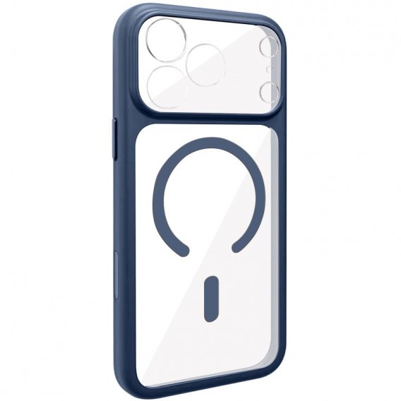 Чохол TPU+PC GETMAN Moon Clear with MagSafe для Apple iPhone 17 Pro (6.3") Blue
