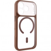 Чехол для iPhone 18 Pro / iPhone 17 Pro TPU+PC GETMAN Moon Clear with MagSafe Brown