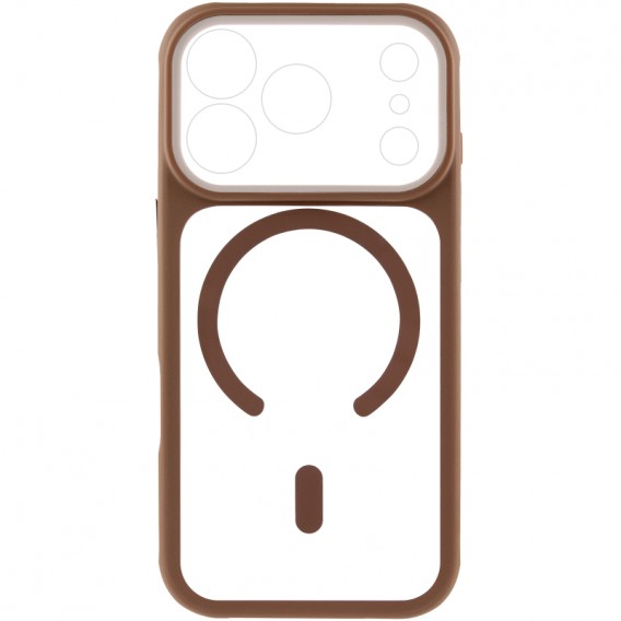 Чохол TPU+PC GETMAN Moon Clear with MagSafe для Apple iPhone 17 Pro (6.3") Brown