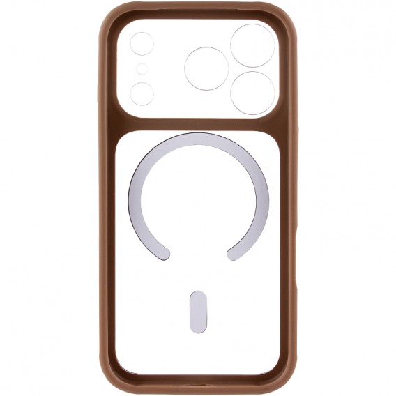 Чохол TPU+PC GETMAN Moon Clear with MagSafe для Apple iPhone 17 Pro (6.3") Brown