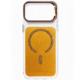 Чехол для iPhone 18 Pro / iPhone 17 Pro TPU+PC Jewel Sparkle with MagSafe Sunny Gold