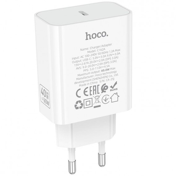 СЗУ Hoco C162A Source PD40W (1USB-C) White