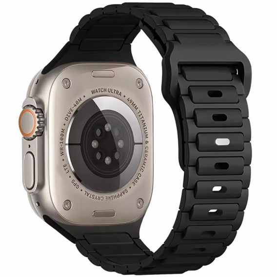 Силіконовий ремінець Defense для Apple Watch 42(ser.1-3)/44/45/46/49mm Black