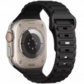 Силіконовий ремінець Defense для Apple Watch 38/40/41/42mm(ser.10) (140-190mm) Black Силіконовий ремінець Defense для Apple Watch 38/40/41/42mm(ser.10) (140-190mm) Black