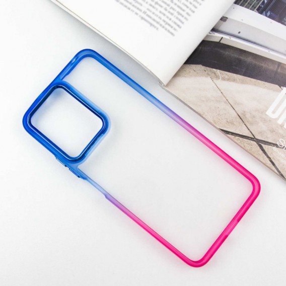 Чехол TPU+PC Fresh sip series для Xiaomi Redmi Note 12 4G Розовый / Синий