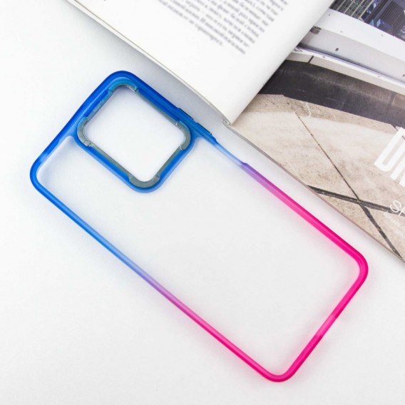 Чехол TPU+PC Fresh sip series для Xiaomi Redmi Note 12 4G Розовый / Синий