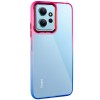 Чехол TPU+PC Fresh sip series для Xiaomi Redmi Note 12 4G Синий / Розовый