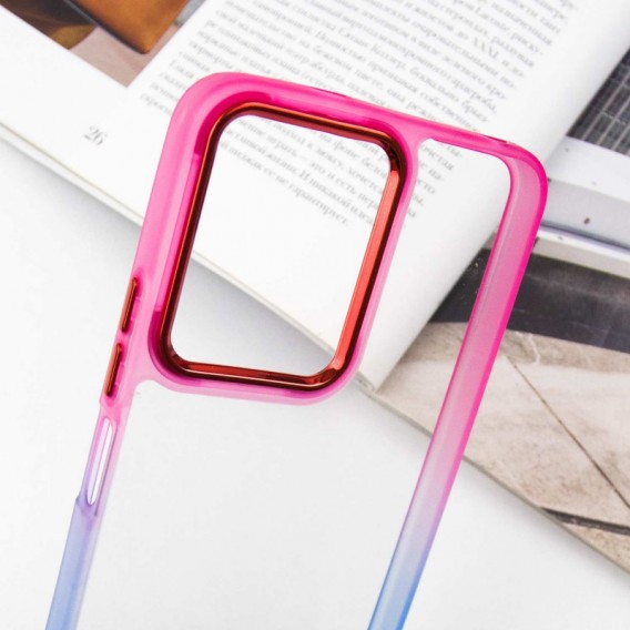 Чехол TPU+PC Fresh sip series для Xiaomi Redmi Note 12 4G Синий / Розовый