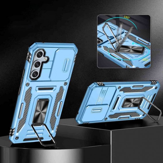 Ударопрочный чехол Camshield Army Ring для Samsung Galaxy A35 / A55 Голубой / Light Blue