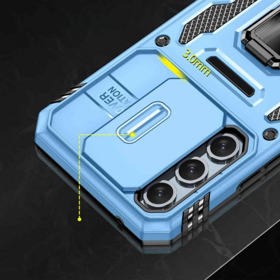 Ударопрочный чехол Camshield Army Ring для Samsung Galaxy A35 / A55 Голубой / Light Blue