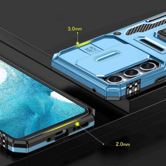 Ударопрочный чехол Camshield Army Ring для Samsung Galaxy A35 / A55 Голубой / Light Blue