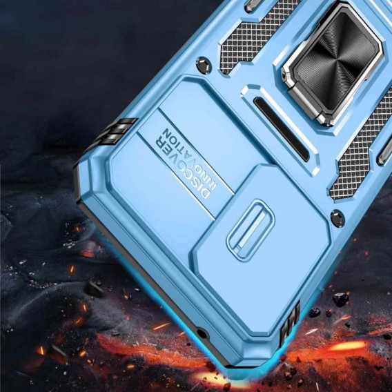 Ударопрочный чехол Camshield Army Ring для Samsung Galaxy A35 / A55 Голубой / Light Blue