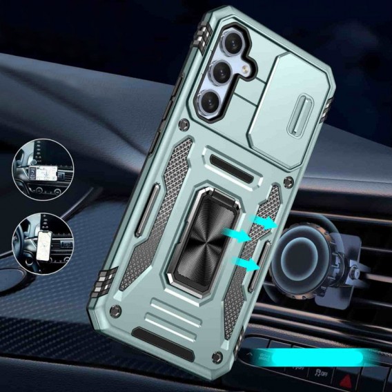 Ударостійкий чохол Camshield Army Ring для Samsung Galaxy A35 / A55 Зелений / Light Green