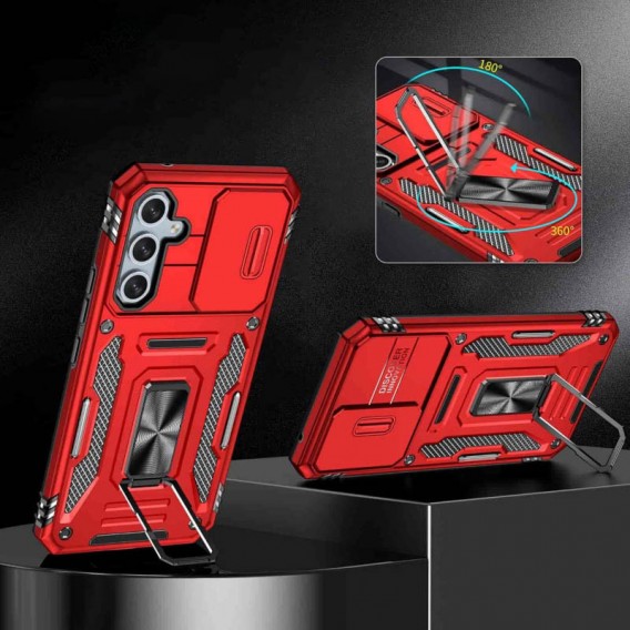 Ударопрочный чехол Camshield Army Ring для Samsung Galaxy A35 / A55 Красный / Red