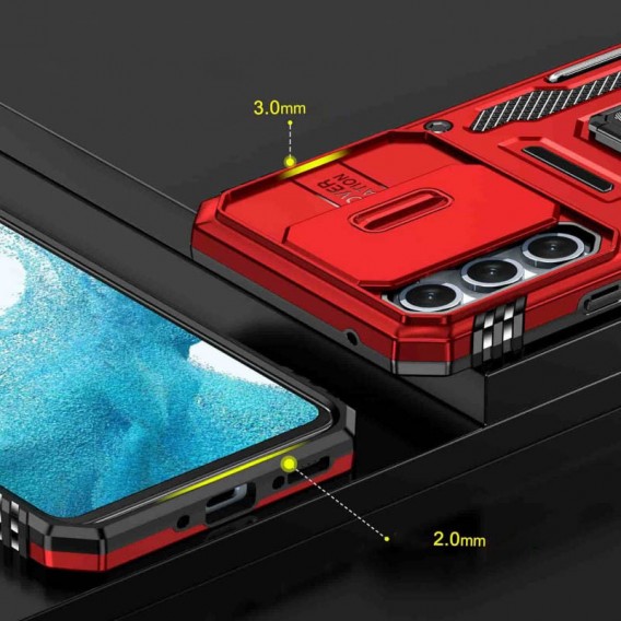 Ударопрочный чехол Camshield Army Ring для Samsung Galaxy A35 / A55 Красный / Red