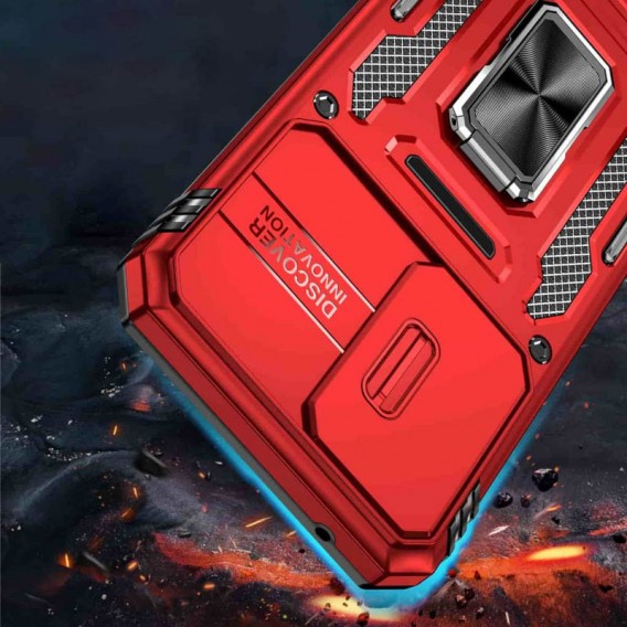 Ударопрочный чехол Camshield Army Ring для Samsung Galaxy A35 / A55 Красный / Red