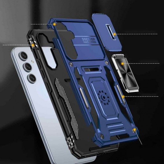 Ударостійкий чохол Camshield Army Ring для Samsung Galaxy A35 / A55 Синій / Navy