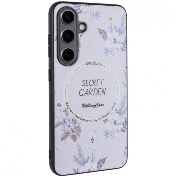 TPU+PC чехол Secret Garden with MagFit для Samsung Galaxy S24 White
