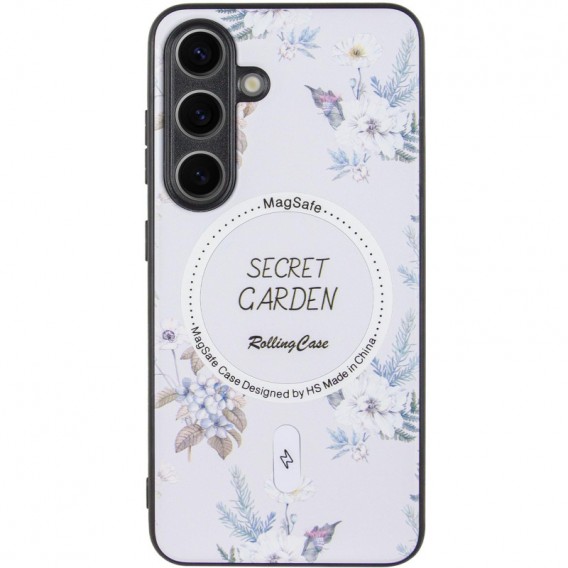 TPU+PC чехол Secret Garden with MagFit для Samsung Galaxy S24 White