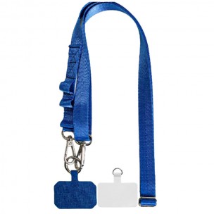 Шнурок широкий с двумя креплениями (2см) 140см Navy Blue