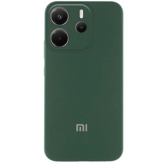 Чохол Silicone Cover Lakshmi Full Camera (AA) with logo для Xiaomi Redmi Note 14 4G (Int. version) Зелений / Dark green