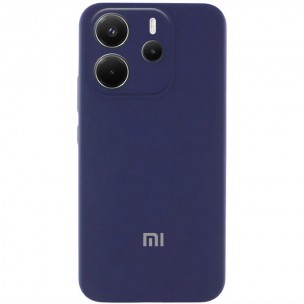 Чехол Silicone Cover Lakshmi Full Camera (AA) with logo для Xiaomi Redmi Note 14 4G (Int. version) Синий / Midnight blue