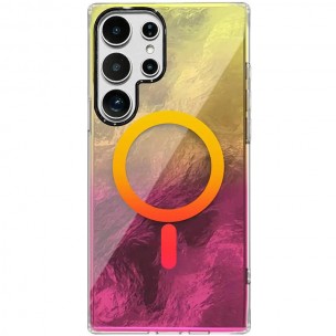 Чехол TPU Shiny Mountain (MagFit) для Samsung Galaxy S24 Ultra Yellow / Pink