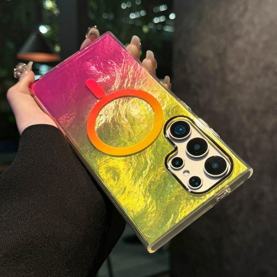 Чехол TPU Shiny Mountain (MagFit) для Samsung Galaxy S24 Ultra Yellow / Pink