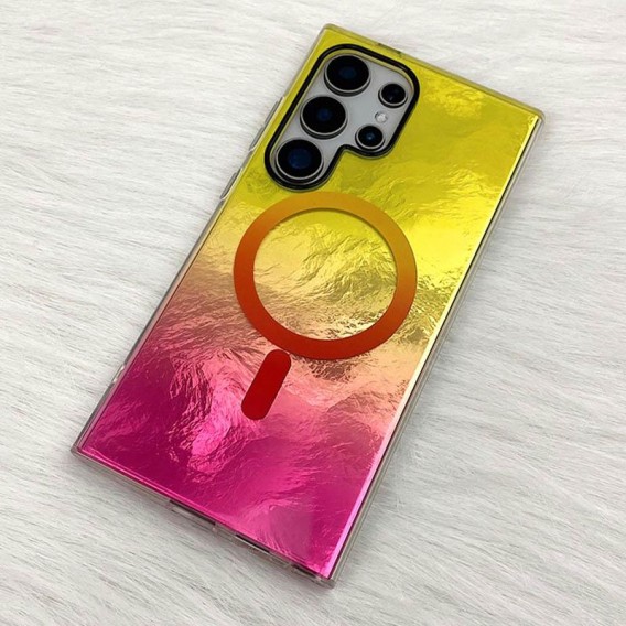 Чехол TPU Shiny Mountain (MagFit) для Samsung Galaxy S24 Ultra Yellow / Pink