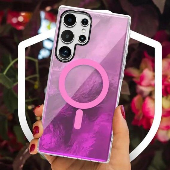 Чохол TPU Shiny Mountain (MagFit) для Samsung Galaxy S25 Ultra Pink