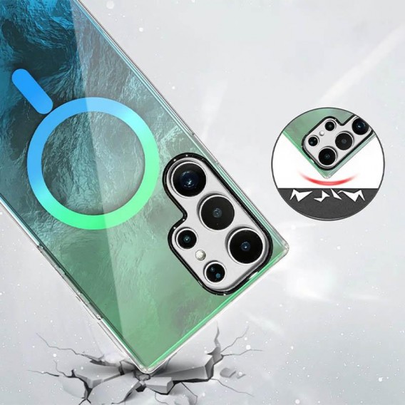Чохол TPU Shiny Mountain (MagFit) для Samsung Galaxy S25 Ultra Green / Blue