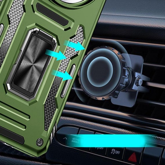 Ударостійкий чохол Camshield Army Ring для Xiaomi Redmi Note 14 Pro 4G/5G / Poco X7 Оливковий / Army Green