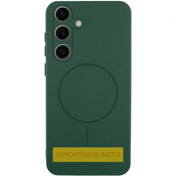 Чохол Silicone Cover Lakshmi Full Camera (AA) with MagFit для Samsung Galaxy S25 Edge Зелений / Dark green