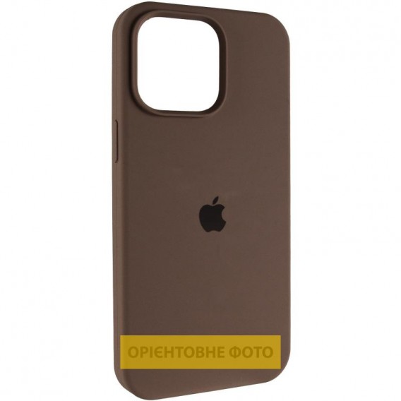 Чохол Silicone Case (AA) Logo with MagSafe для Apple iPhone 16e / 17e (6.1") Коричневий / Brown