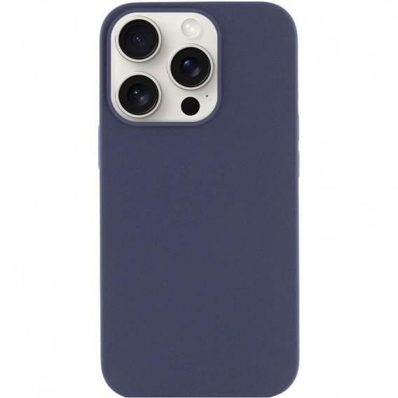 Чохол Silicone Case (AA) NO LOGO with MagSafe для Apple iPhone 16 Pro (6.3") Темно-синій / Midnight blue