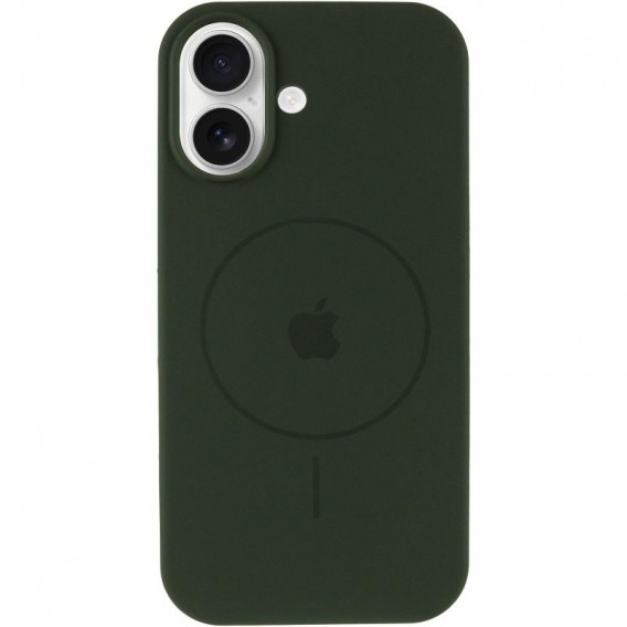 Чехол Silicone Case Full Protective (AA) V2 with MagSafe для Apple iPhone 17 (6.3") Зеленый / Cyprus Green