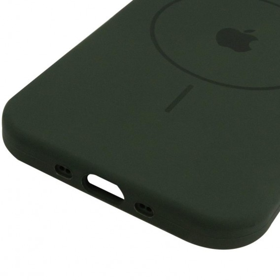 Чехол Silicone Case Full Protective (AA) V2 with MagSafe для Apple iPhone 17 (6.3") Зеленый / Cyprus Green