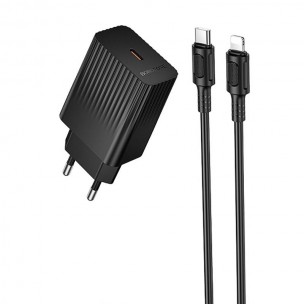 МЗП Borofone BAS75A Source PD30W (1USB-C) + кабель Type-C to Lightning Black МЗП Borofone BAS75A Source PD30W (1USB-C) + кабель Type-C to Lightning Black